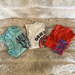 Bundle | OshKosh B'gosh Long Sleeve Tees - Blue, White, Red | Boys 5/6